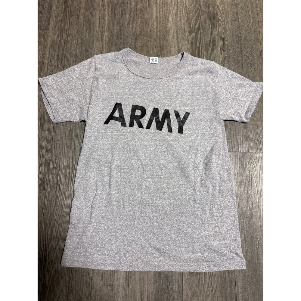 Vintage Champion Army T-Shirt Mens Large Gray 80s 90s Single Stitch Made in USA